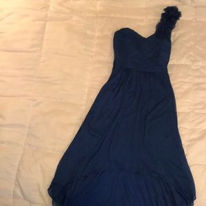 Royal blue bridesmaid dress.